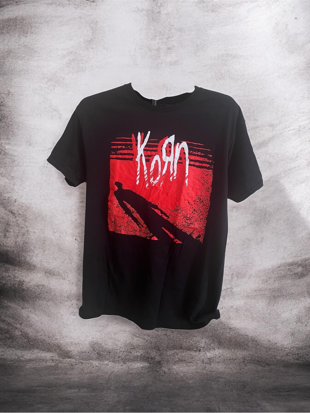 Korn Men's Black Short Sleeve Graphic Tee with Red Print